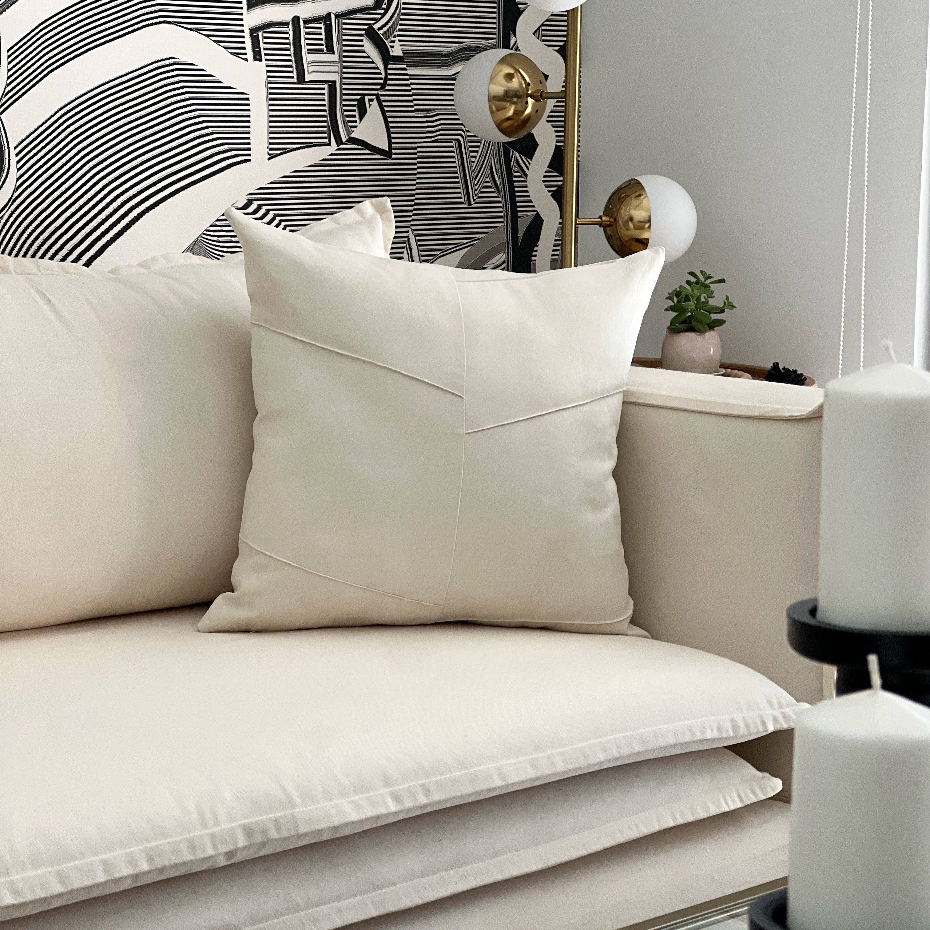 Funda de Cojín Gamuzado MAXI 50x50cms Crudo Costuras