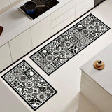 ¡New! Set Alfombras de Cocina Baldosas Flor P Antideslizante y Absorbente