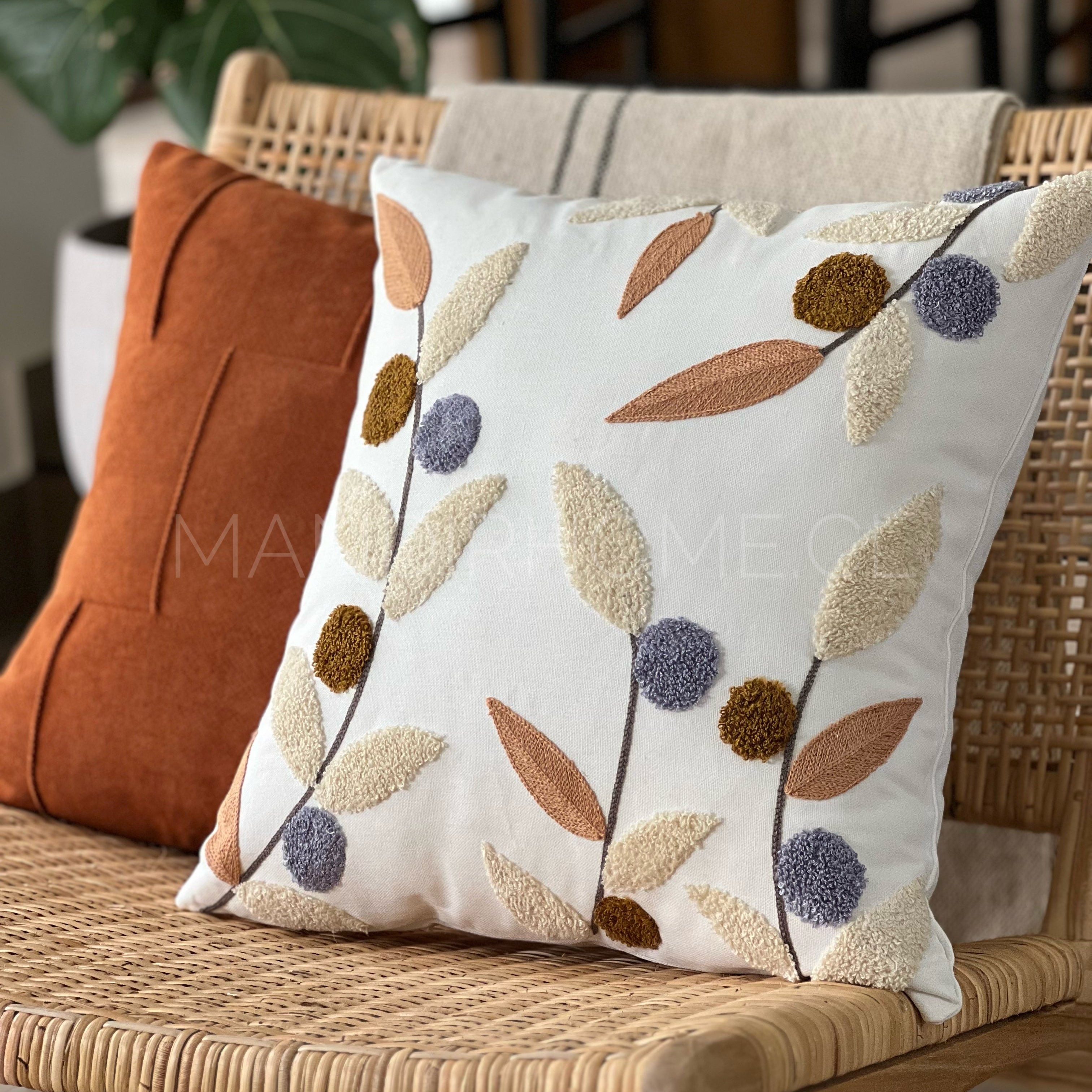 Funda de Cojín Bordado Otoño Travieso Cuadrado