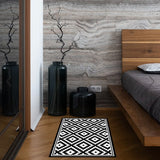 Alfombra Vinílica Rombos Negro 140X70cms
