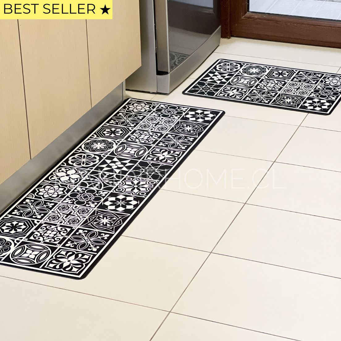 ¡NEW! Set Alfombras de Cocina Baldosas Rosa De Los Vientos Antideslizante y Absorbente