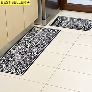 ¡OPORTUNIDAD ÚNICA! Set Alfombras de Cocina Baldosas Rosa De Los Vientos Antideslizante y Absorbente