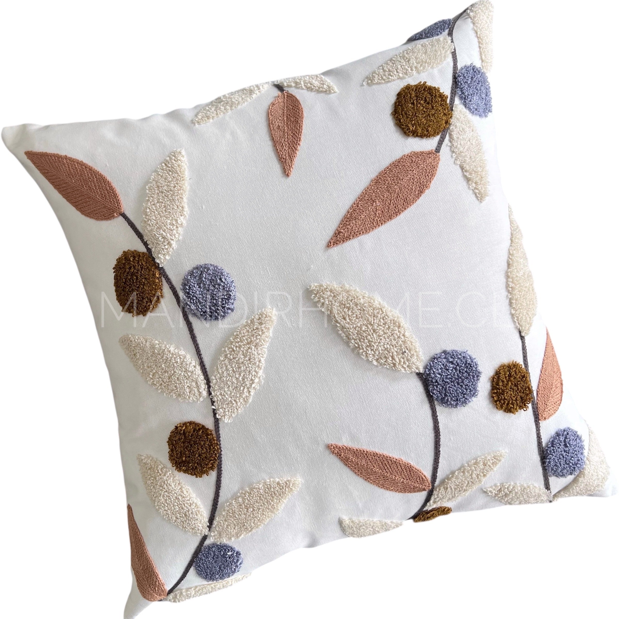 Funda de Cojín Bordado Otoño Travieso Cuadrado