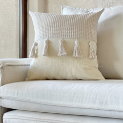 Funda de Cojín Waffle Crudo Cuadrada