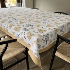 Mantel antimanchas 220X140cms Mariposas Beige | lavable y sin plancha