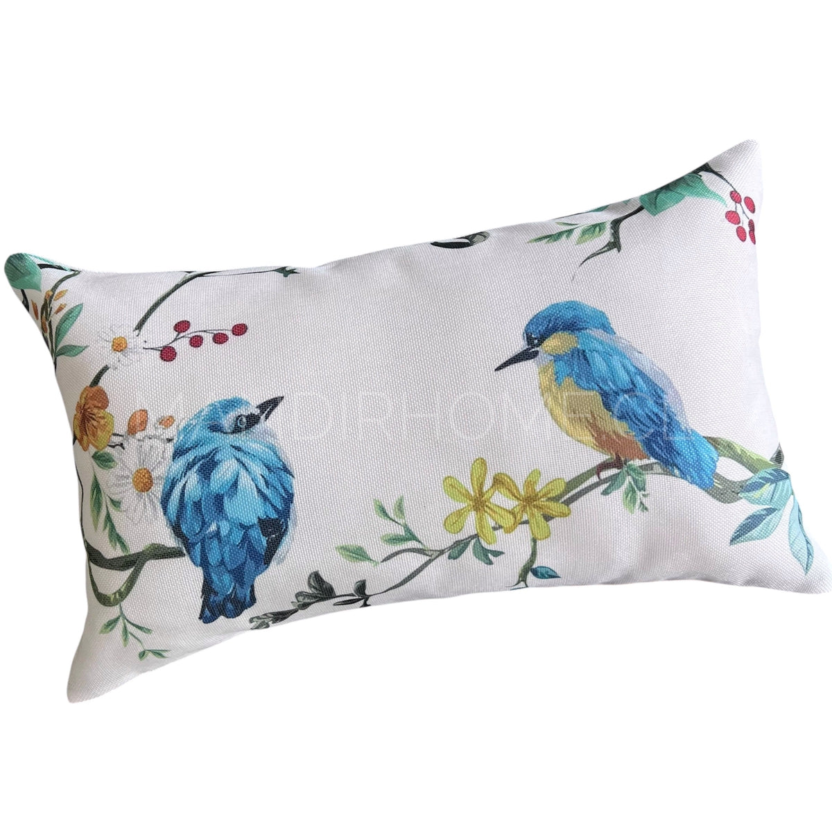 Funda de Cojín Estampada Pareja Pajaritos Rectangular