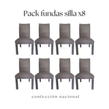 Pack 8 Fundas de Silla Gris/ Confección Nacional