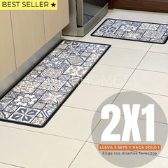 Set Alfombras de Cocina Trigo Antideslizante y Absorbente | Anticharcos y Lavables