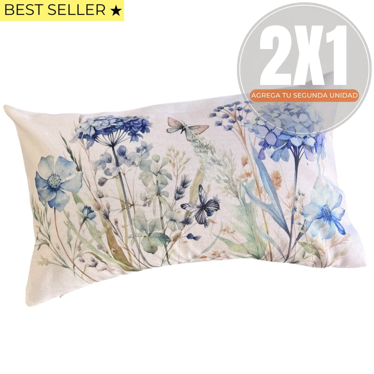 Fundas de Cojín Estampadas Hortensias Rectangular Interior y Exterior | Mandir Home