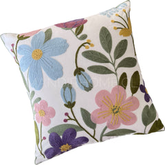 Funda de Cojín Bordada Flora 45x45cms