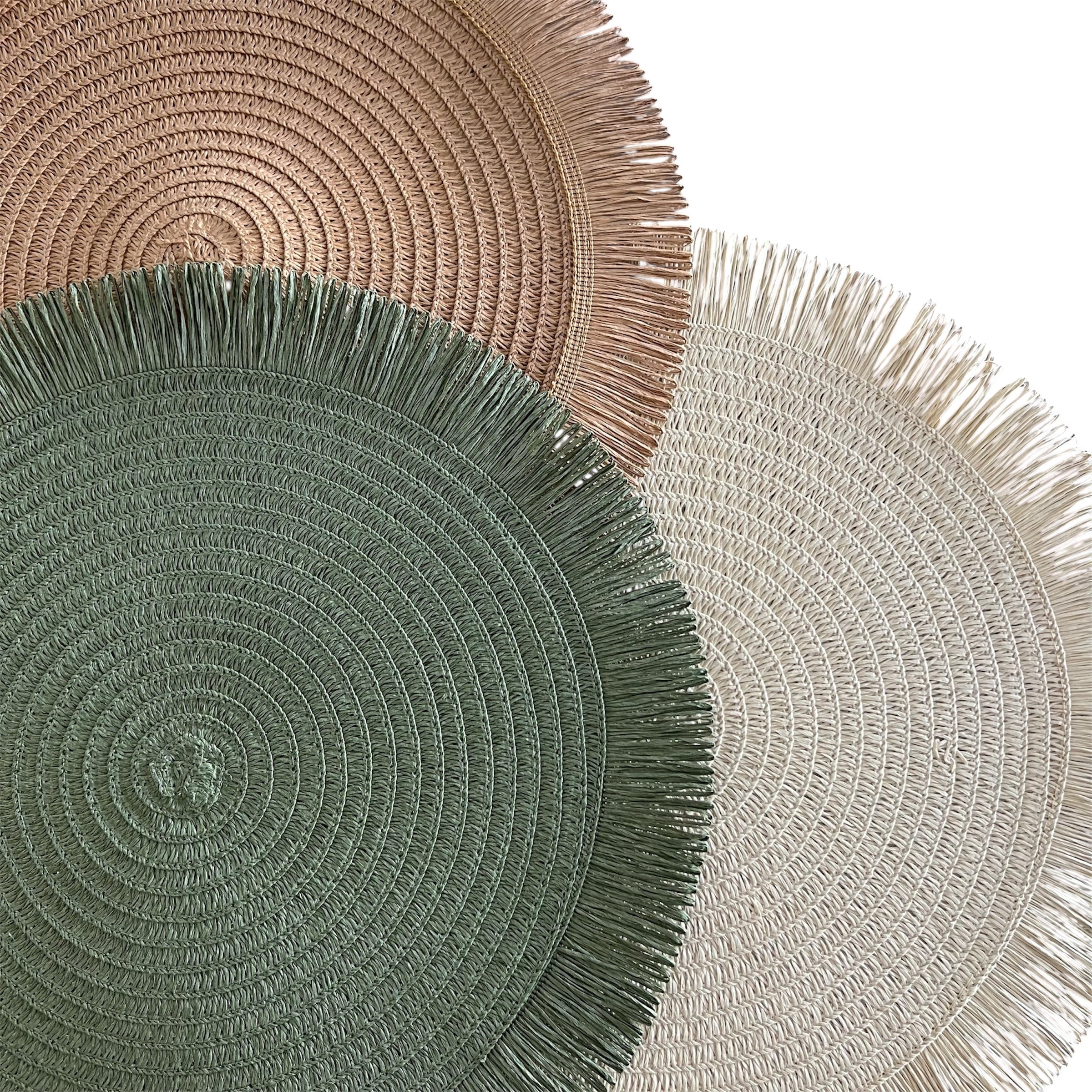 Individual Redondo Flecos Verde