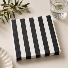 Servilletas Premium Papel · Rayas Negro 20 unidades
