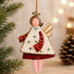 Adorno Navideño Ángel Metálico Crudo| Mandir Home