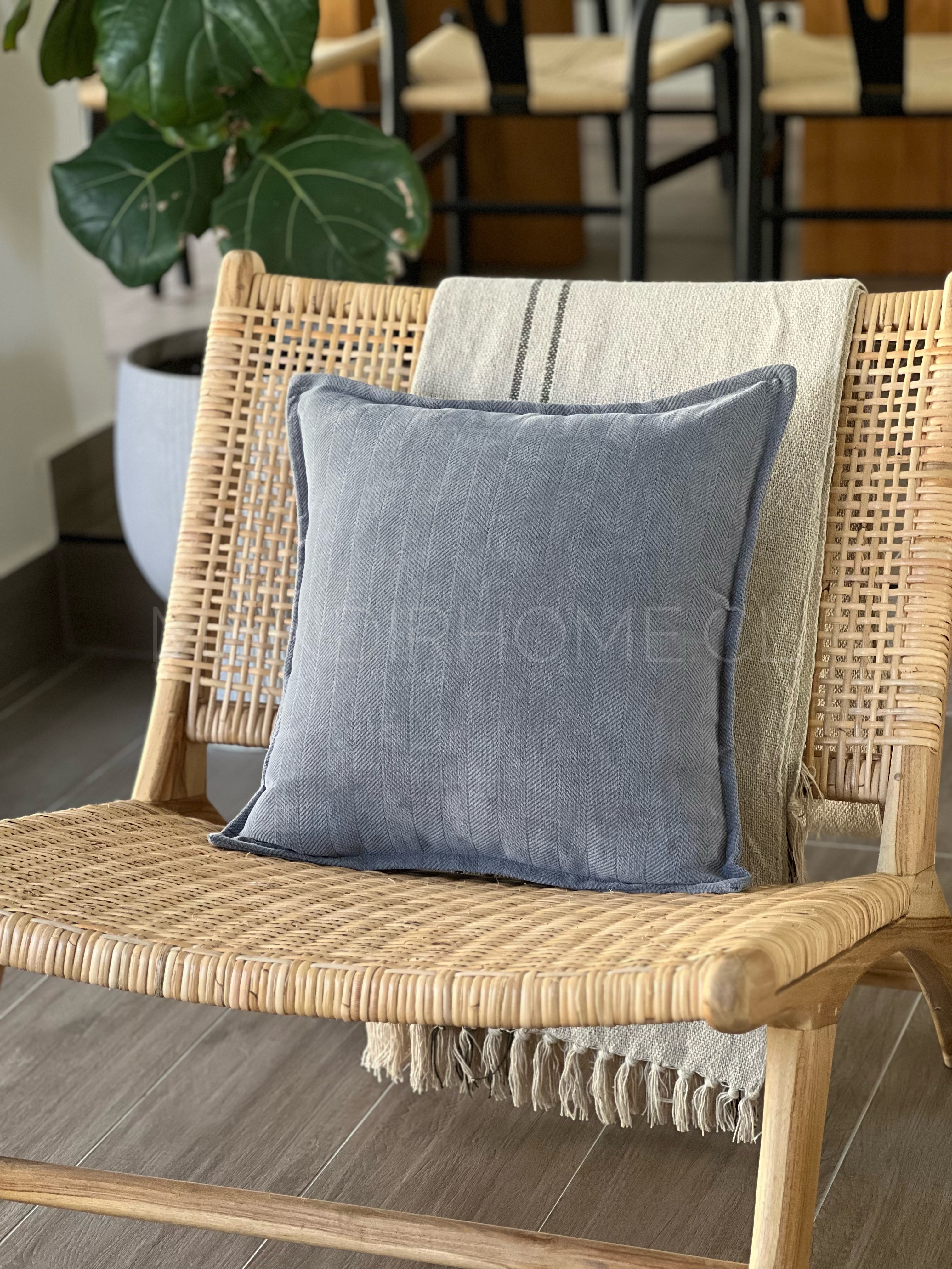 Funda de Cojín Pestaña Gris Cuadrada