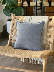 Funda de Cojín Pestaña Gris Cuadrada