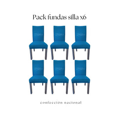 Pack 6 Fundas de Silla Turquesa/ Confección Nacional
