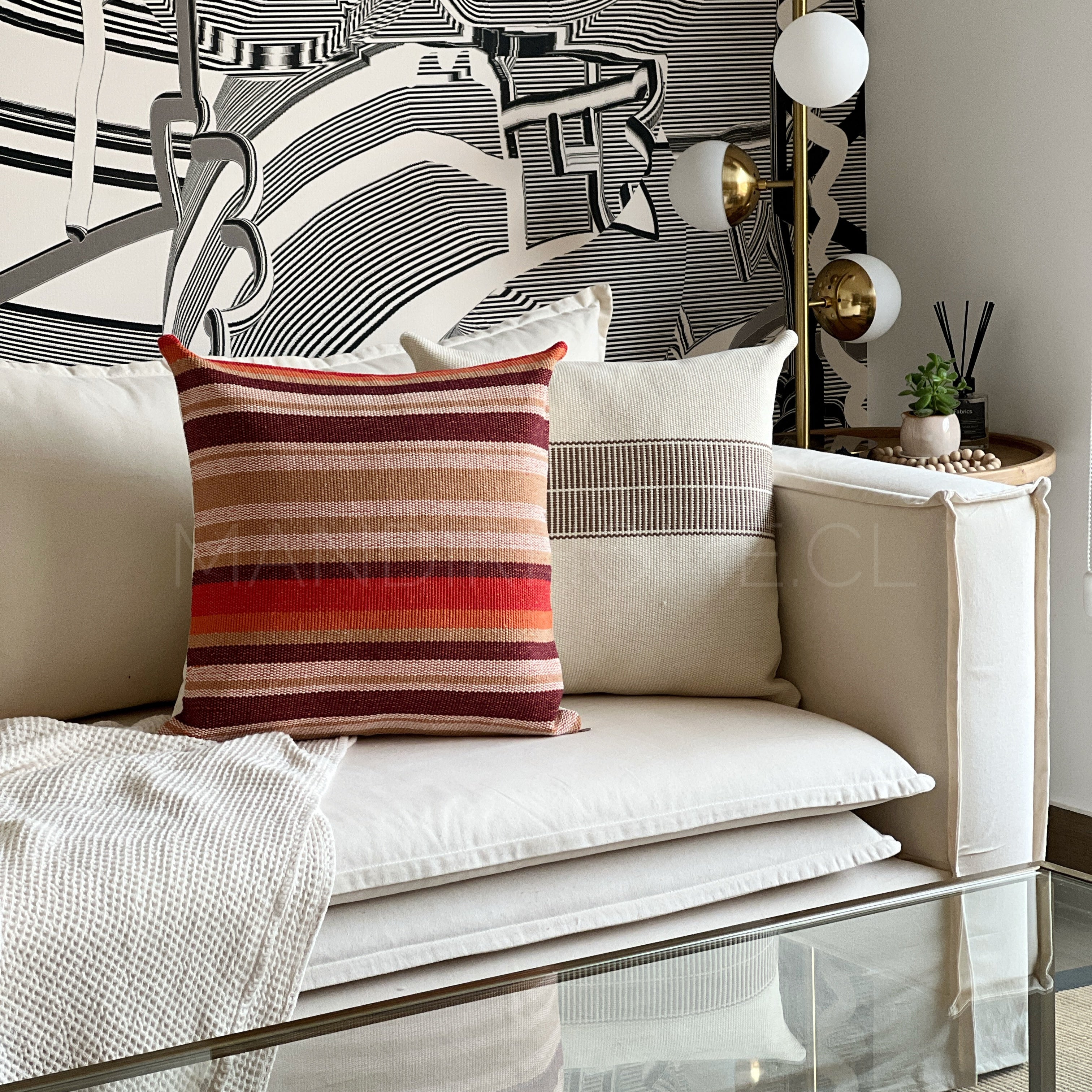 Funda de Cojín Boho Trama San Pedro Cuadrado 50x50cms