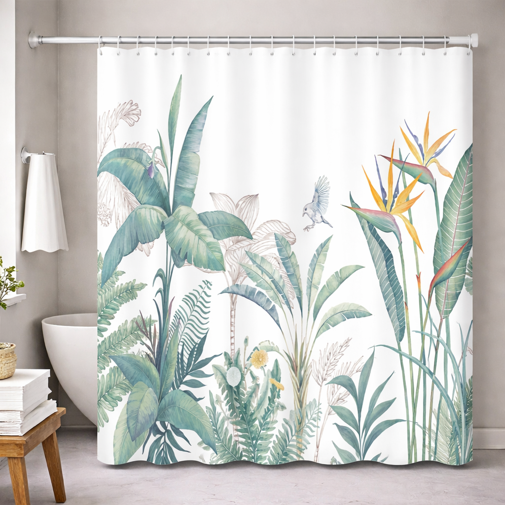 Cortina de Baño Impermeable 180x180 | Flor del Pájaro