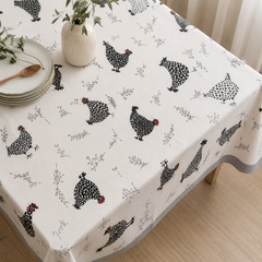 Mantel antimanchas Gallinas | lavable y sin plancha
