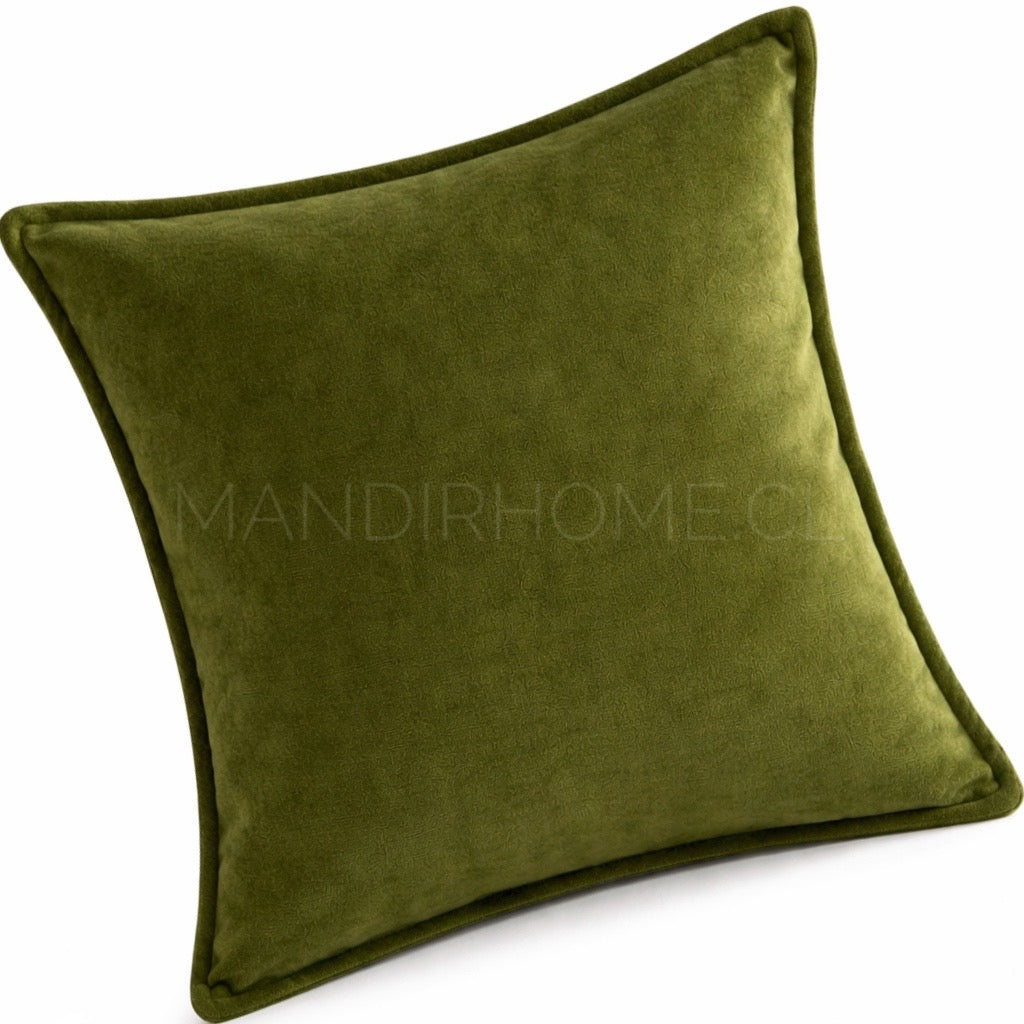 Funda de Cojín Esencia Pestaña Verde Cuadrada - Mandir Home