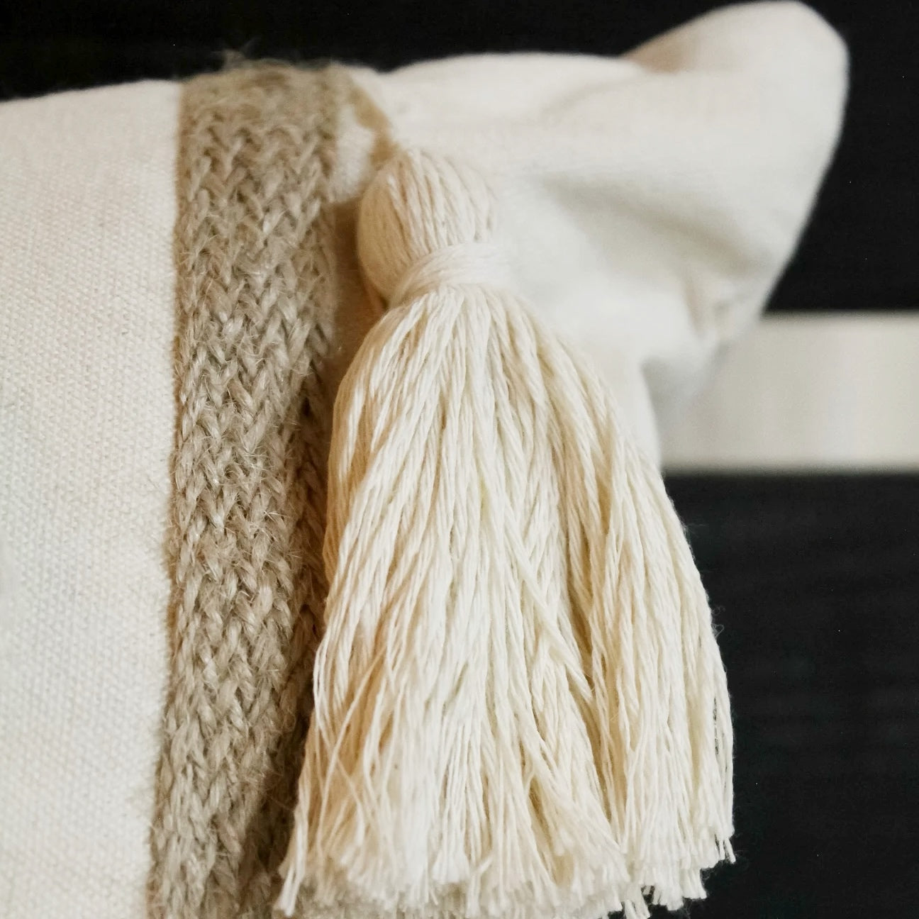 Funda Bohemia Simona Rústico Yute Cuadrada