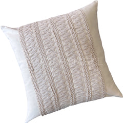 Funda de Cojín Boho Trama Crochet Crudo Cuadrado 50x50cms