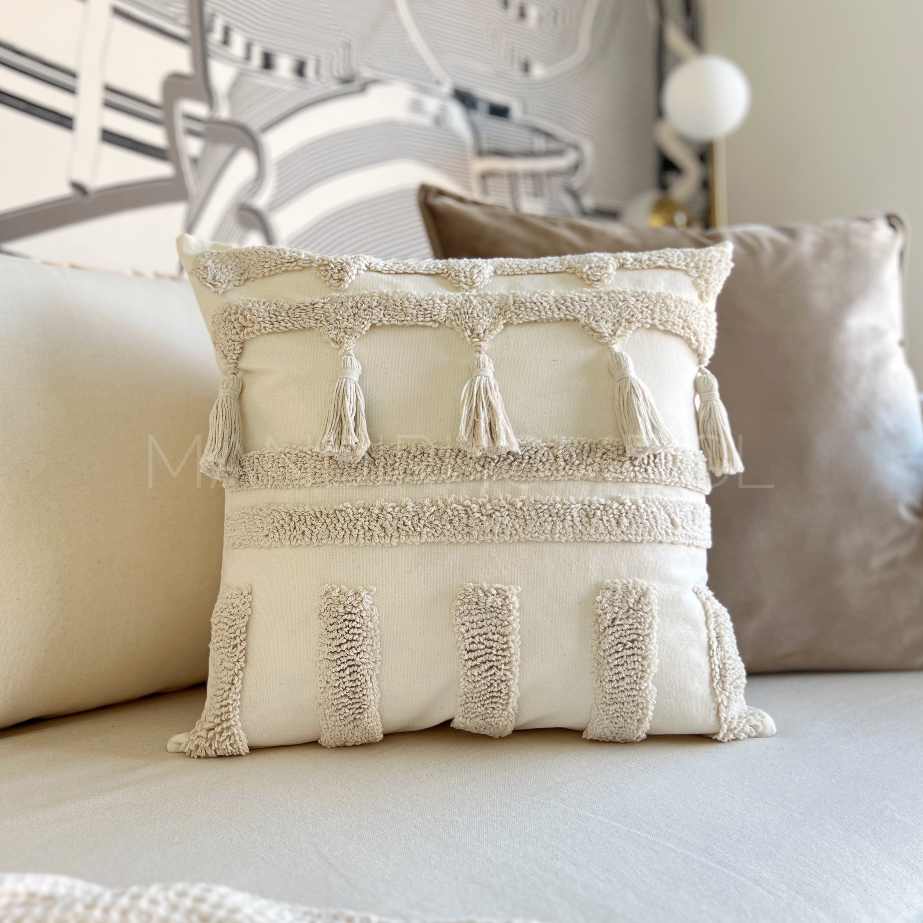 Funda de Cojín Tribu Crudo Cuadrado