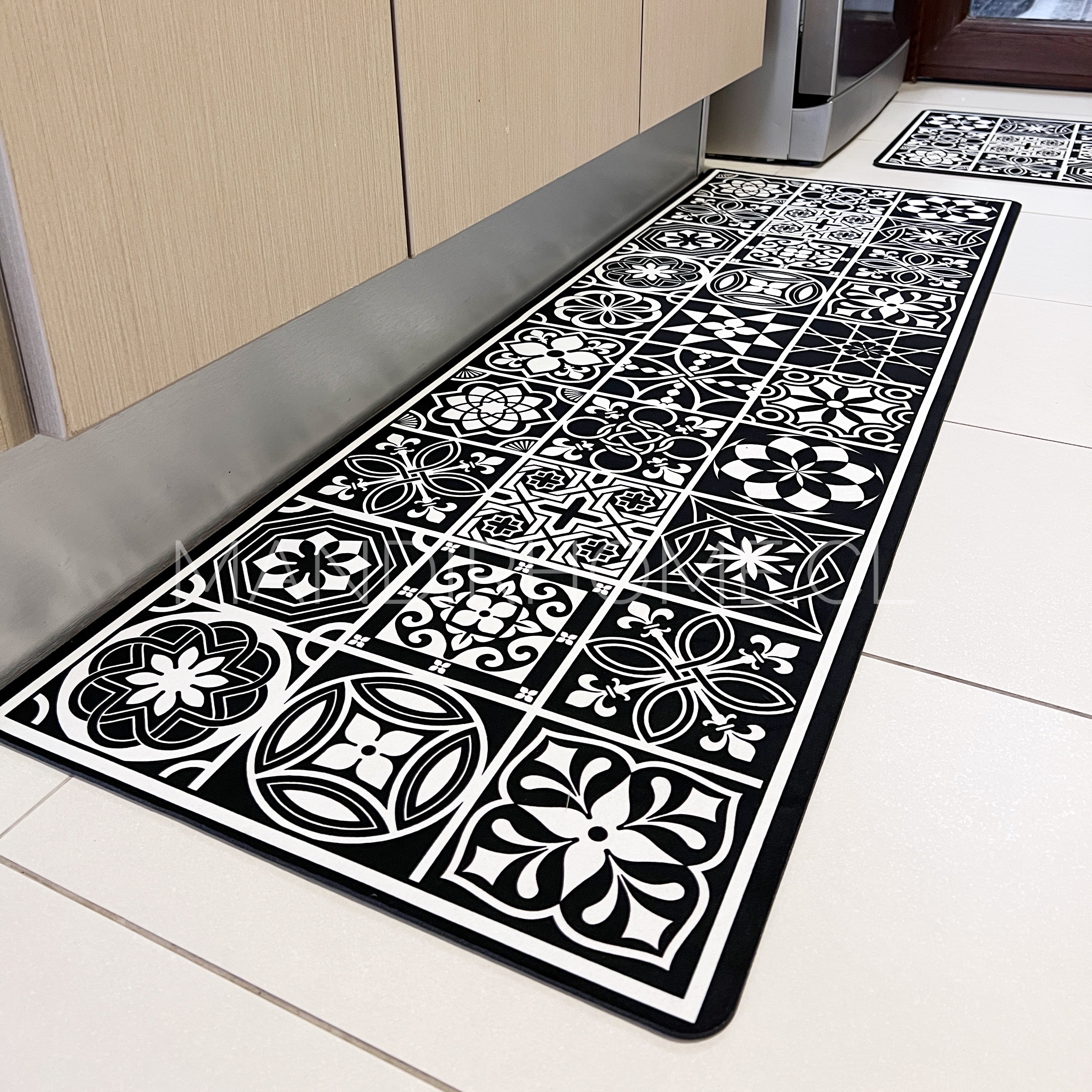 ¡NEW! Set Alfombras de Cocina Baldosas Rosa De Los Vientos Antideslizante y Absorbente