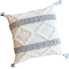 Funda de Cojín Boho Gris Gastón 2 Cuadrada