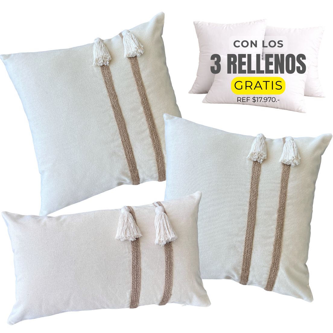 3 FUNDAS SIMONA RÚSTICO + REGALO