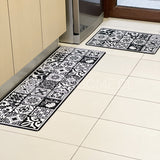¡New! Set Alfombras de Cocina Baldosas Flor P Antideslizante y Absorbente