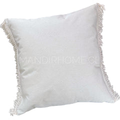 ¡Queda 1! Funda de Cojín Natural Lino Crudo Macramé Lateral 45x45cms