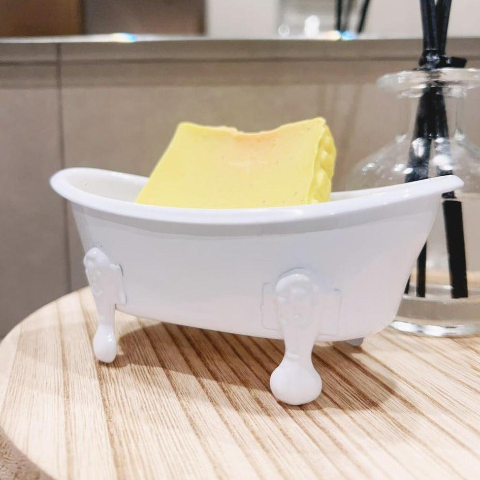 Jabonera Enlozada con Diseño de Tina Vintage Blanco