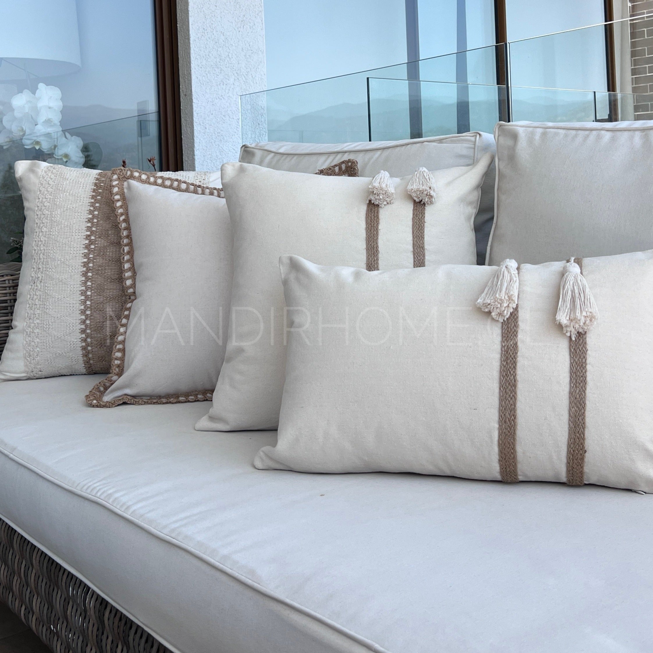 Funda Bohemia Simona Rústico Yute Cuadrada