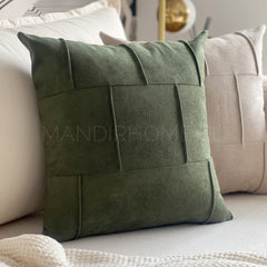 Funda de Cojín Puro Verde Botella Cuadrada