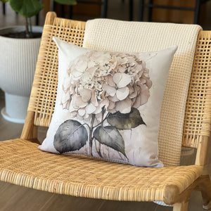 Funda de Cojín Estampada Hortensia Beige