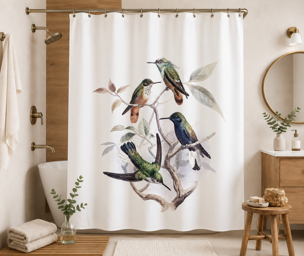 Cortina de Baño Impermeable 180x180 | 4 Colibrís 2.0