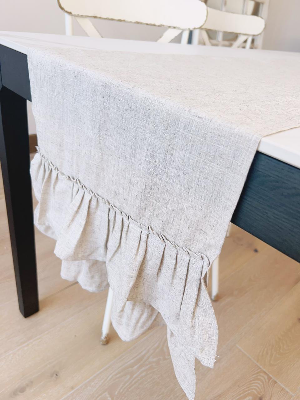 Camino Mesa Lino Crudo Vuelos 210x35cms