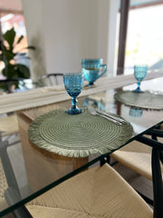 Individual Redondo Flecos Verde