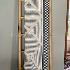 Textil Decorativo Piecera Antonia/ Alfombra Estampado Kelim Negro