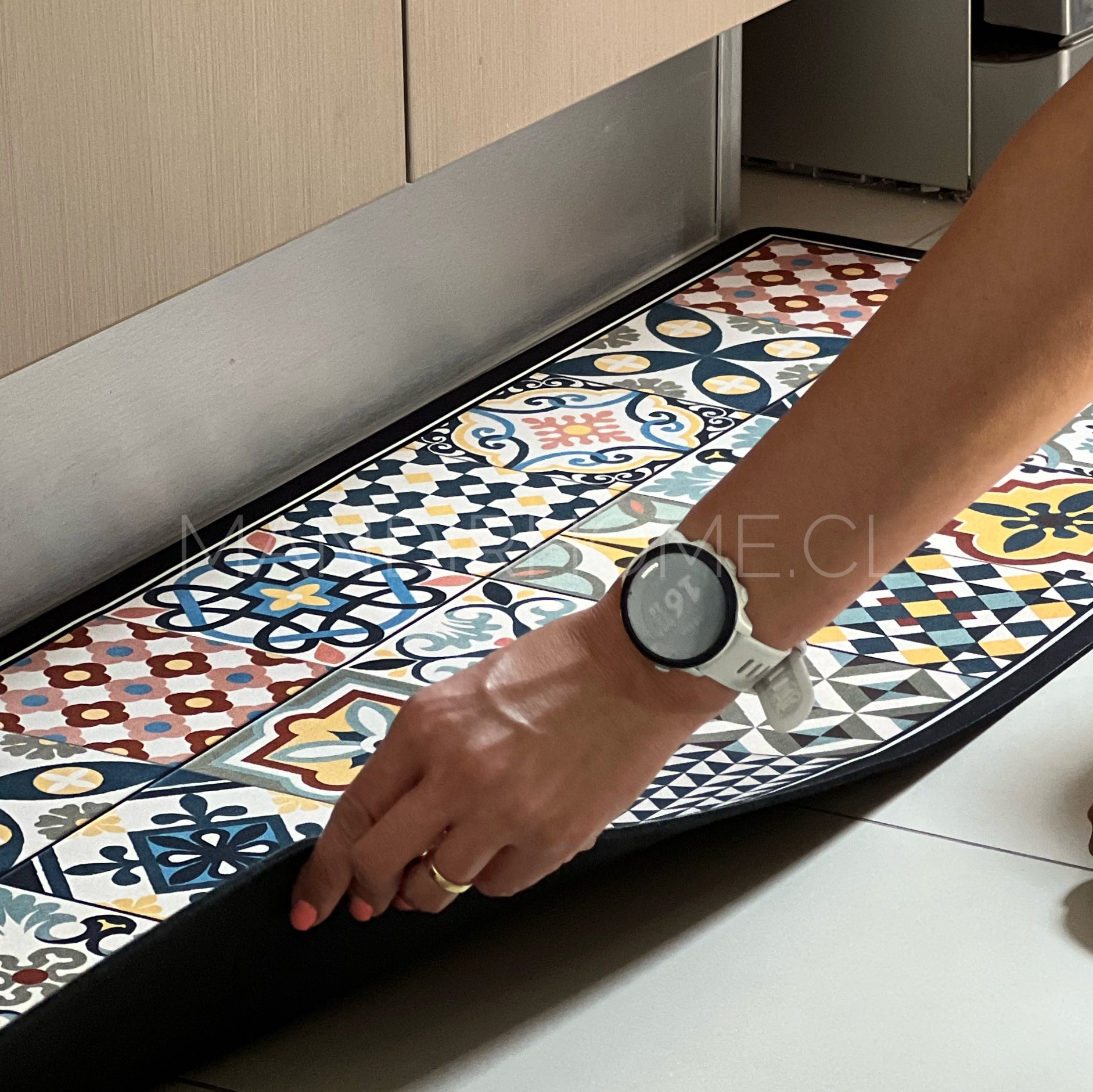 Set Alfombras de Cocina Terracota Boho Antideslizante y Absorbente | Anticharcos y Lavables