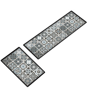 ¡NEW! Set Alfombras de Cocina Mosaico Agua Mediterránea Antideslizante y Absorbente