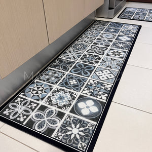 ¡NEW! Set Alfombras de Cocina Mosaico Agua Mediterránea Antideslizante y Absorbente