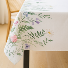 Mantel Rectangular Jardín Suave/ Repelente a Líquidos Resistente a Manchas 140x220 cms