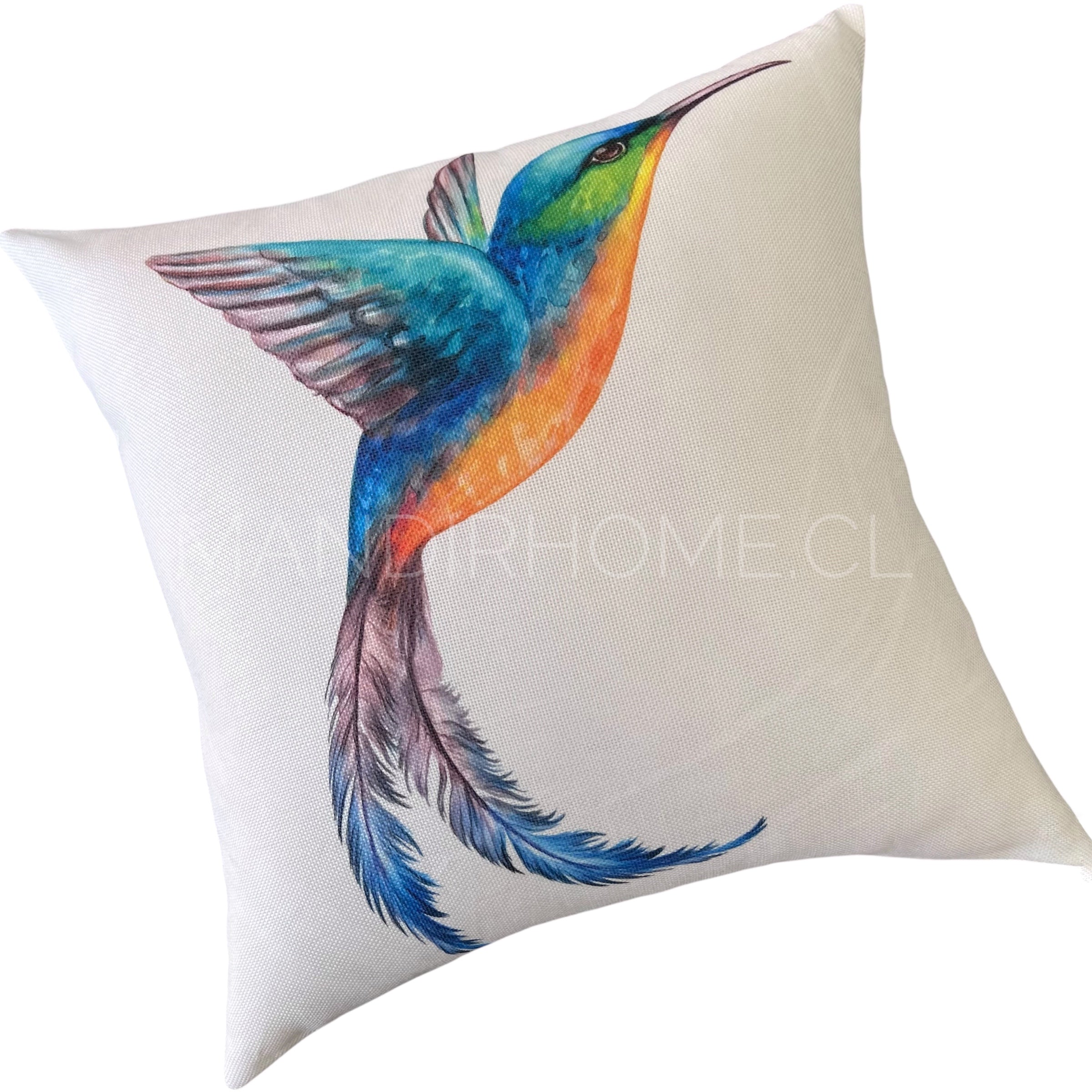 Funda de Cojín Estampada Botánico Colibrí