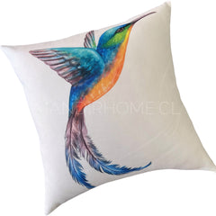 Funda de Cojín Estampada Botánico Colibrí