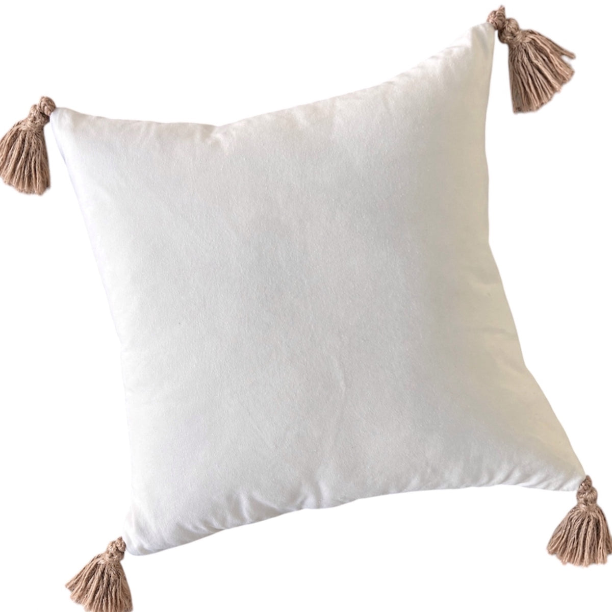 ¡Queda 1! Funda de Cojín Liso Pompones Yute Cuadrada 45x45cms