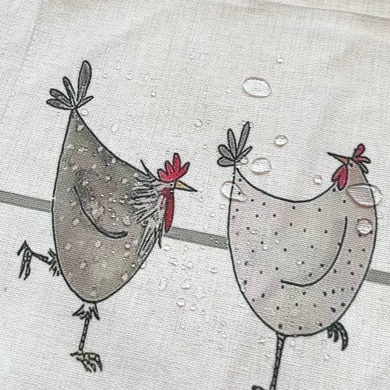 SET 6 Individuales Gallinas Tela Repelente y Antimanchas