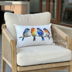 Funda de Cojín Estampada Pajaritos Colores