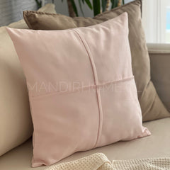 Funda de Cojín Gamuzado MAXI 50x50cms Rosado Pastel Costuras